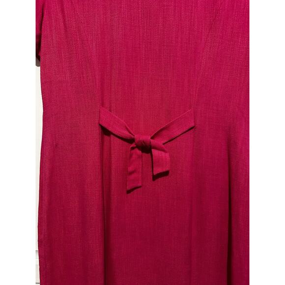 Adrianna Papell Dress Size 10 Maxi Button Down Hot Pink A-line Church Wedding - Picture 9 of 12